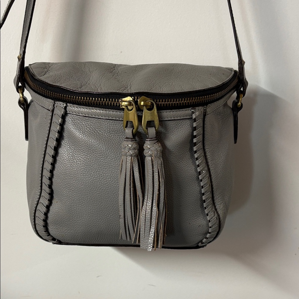 orYANY Dusty Grey Leather Tassel Crossbody Bag - Picture 8 of 11